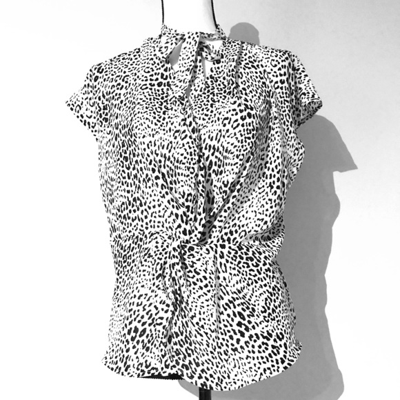 Worthington Tops - Worthington Black/White Animal Print Blouse